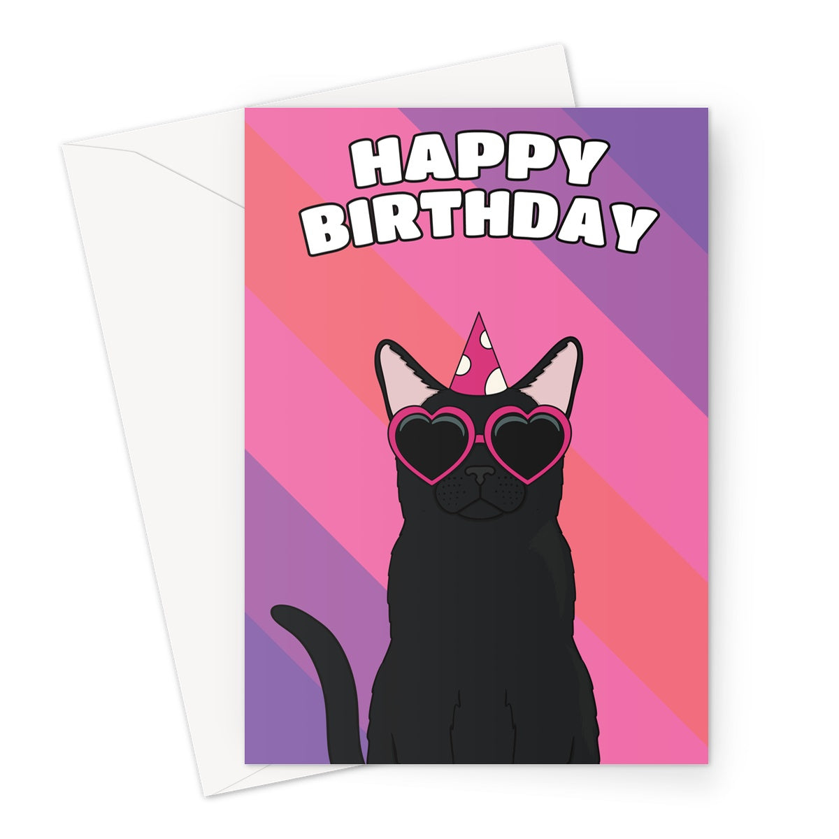 Black cat birthday card