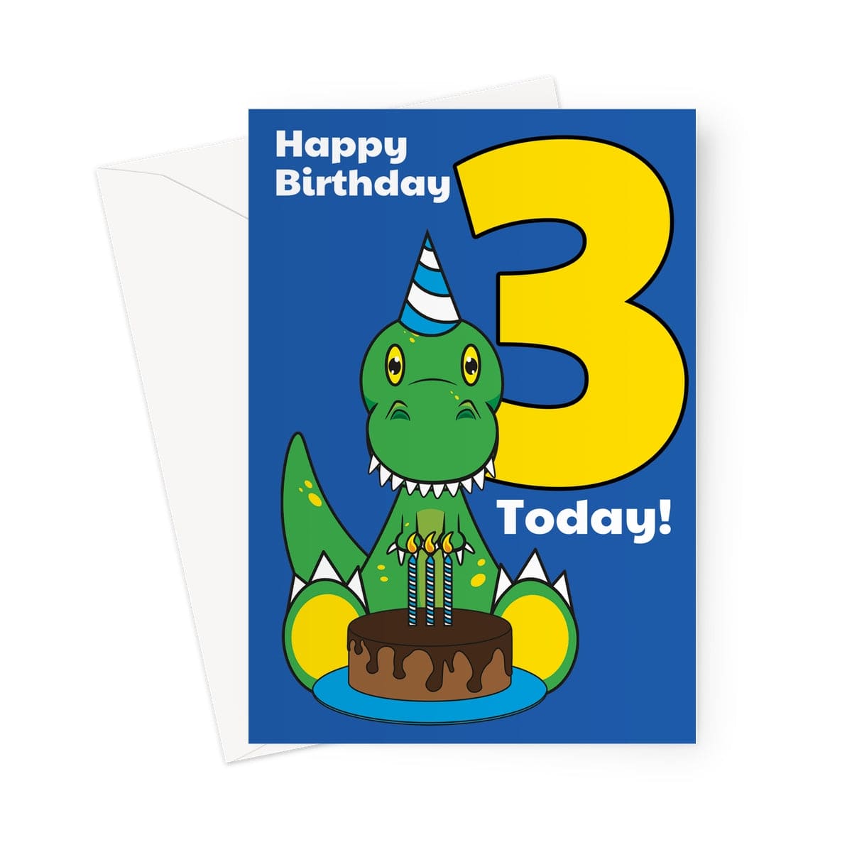 Dinosaur 3rd Birthday Card For Boy