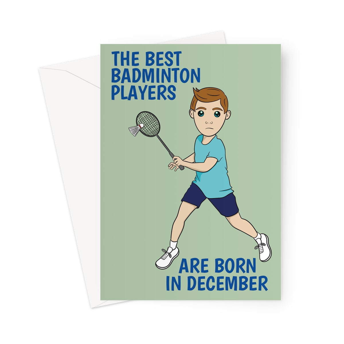 Badminton Greeting Card For A December Birthday