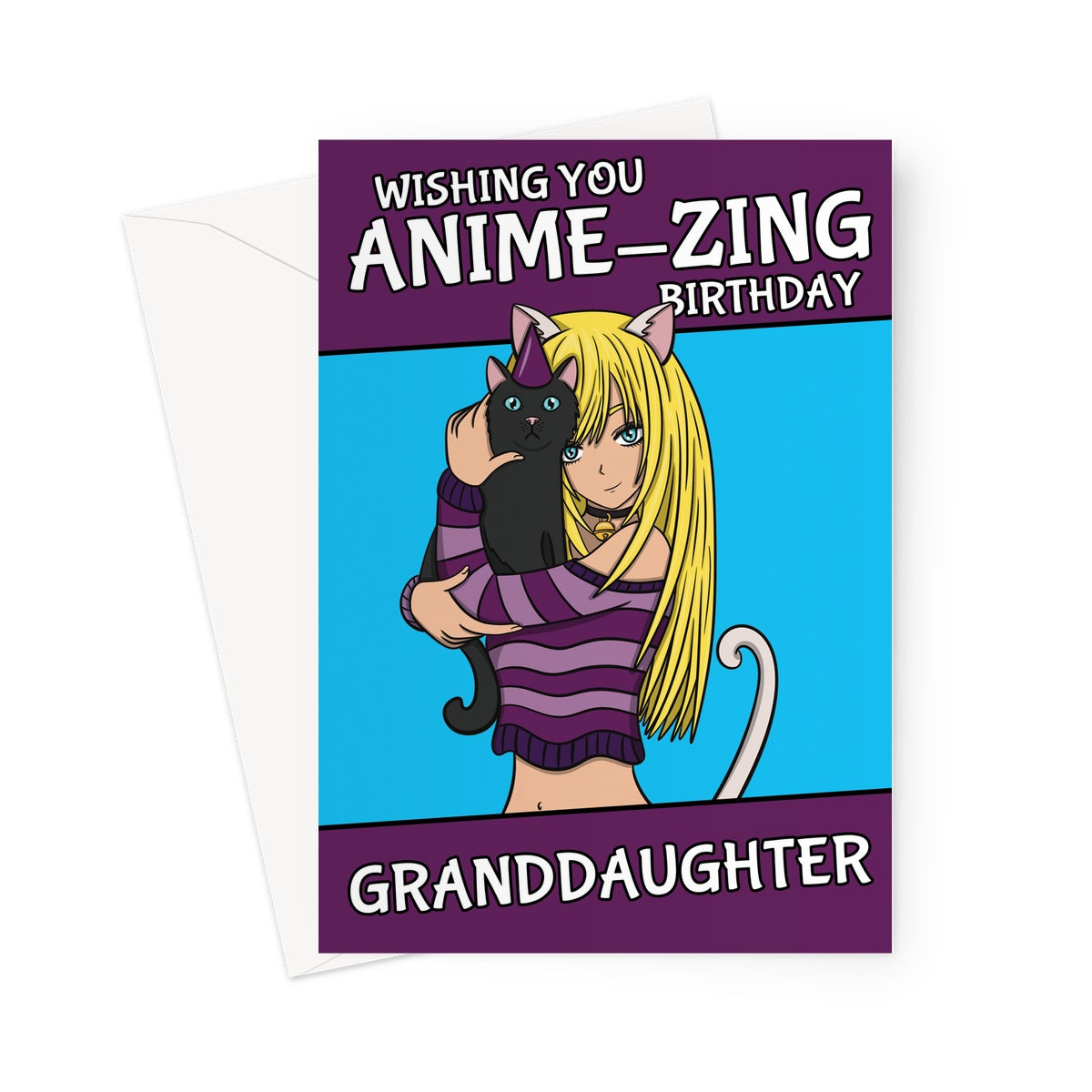 Manga Girl Birthday Card For Granddaughter