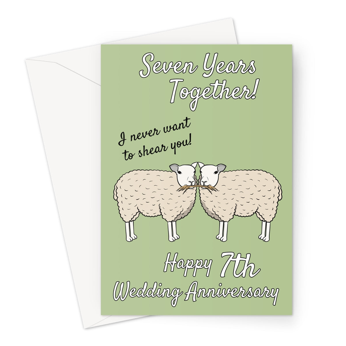 7th Wedding Anniversary Card - Wool