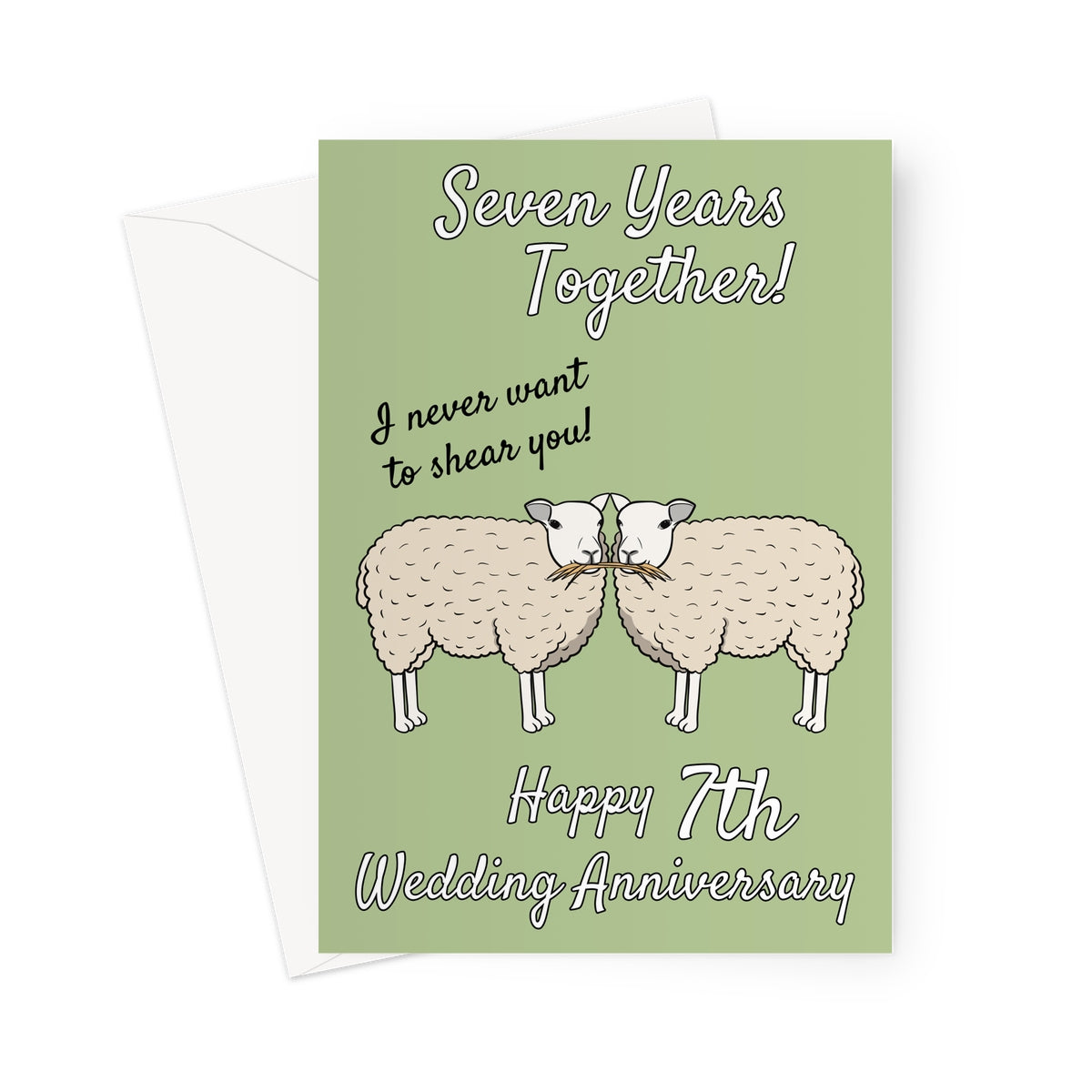 7th Wedding Anniversary Card - Wool