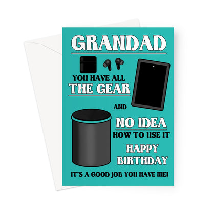 Funny Birthday Card For Grandad - All The Gear No Idea