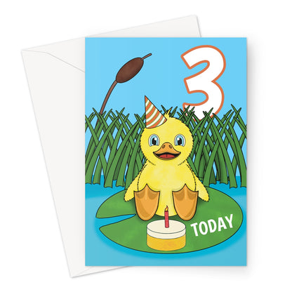 Cute Duckling 3rd Birthday Card