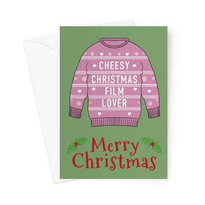 Cheesy Film Lover Christmas Jumper Card