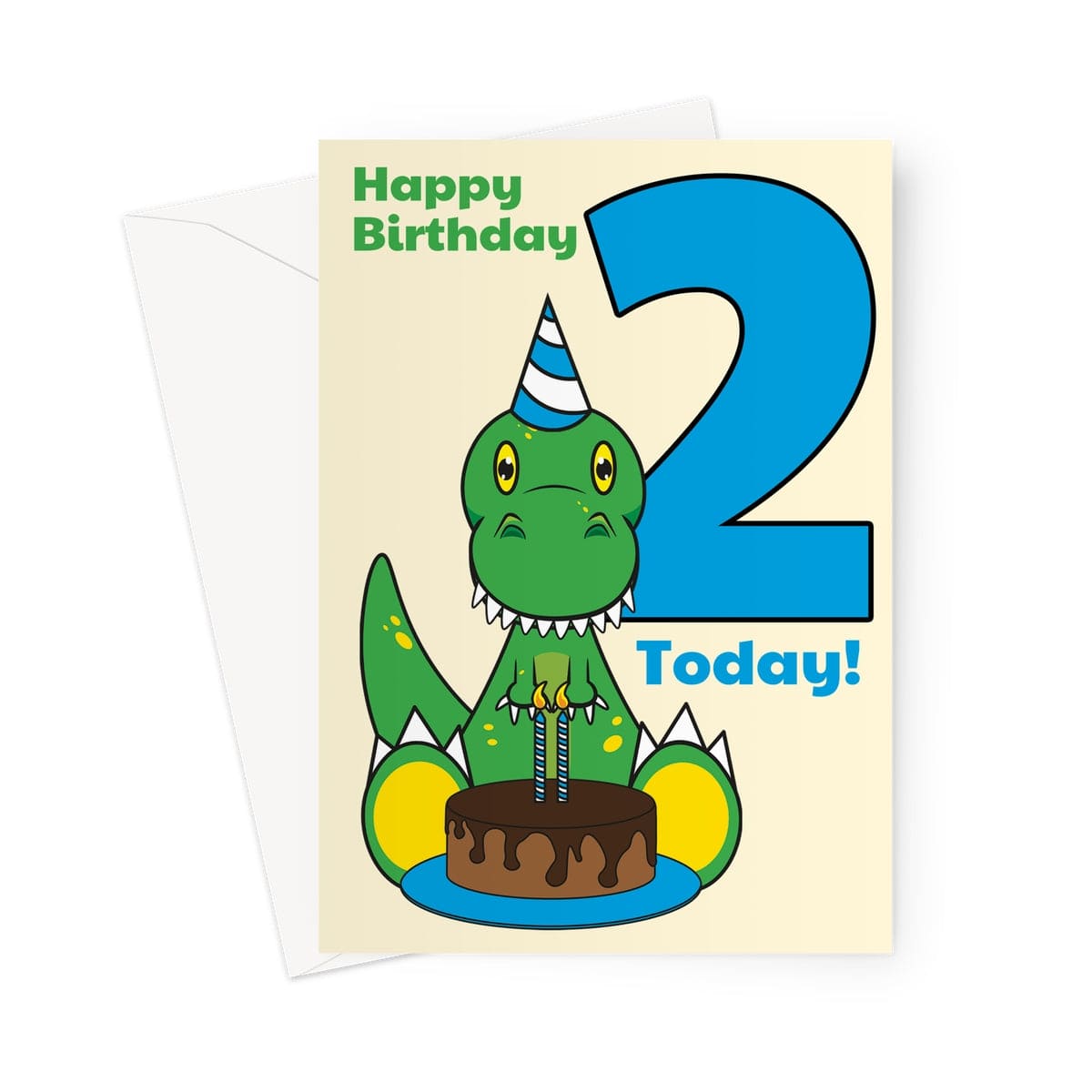 2nd Birthday Card For Boy - Dinosaur