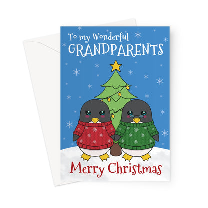 Grandparents Christmas Card - Cute Penguins