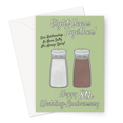 8th Wedding Anniversary Card - Salt