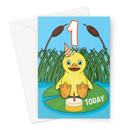 Cute Duckling 1st Birthday Card