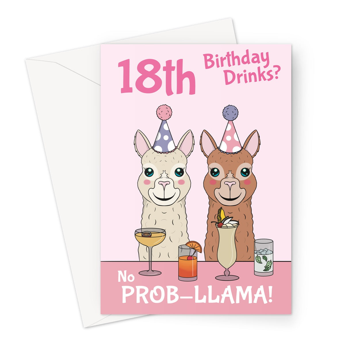 Funny 18th Birthday Card For Woman - Llama Pun