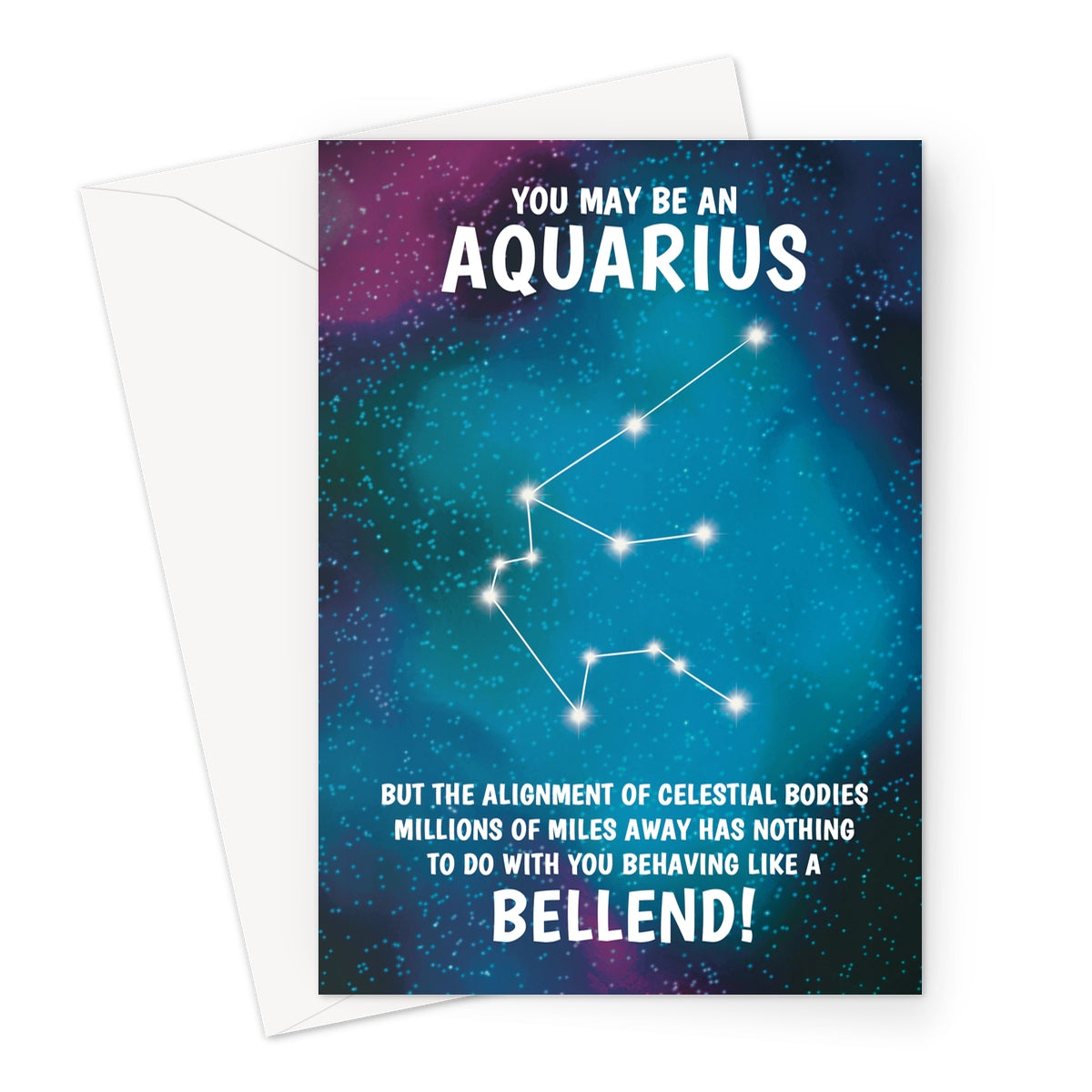 Aquarius Rude Star Sign Birthday Card