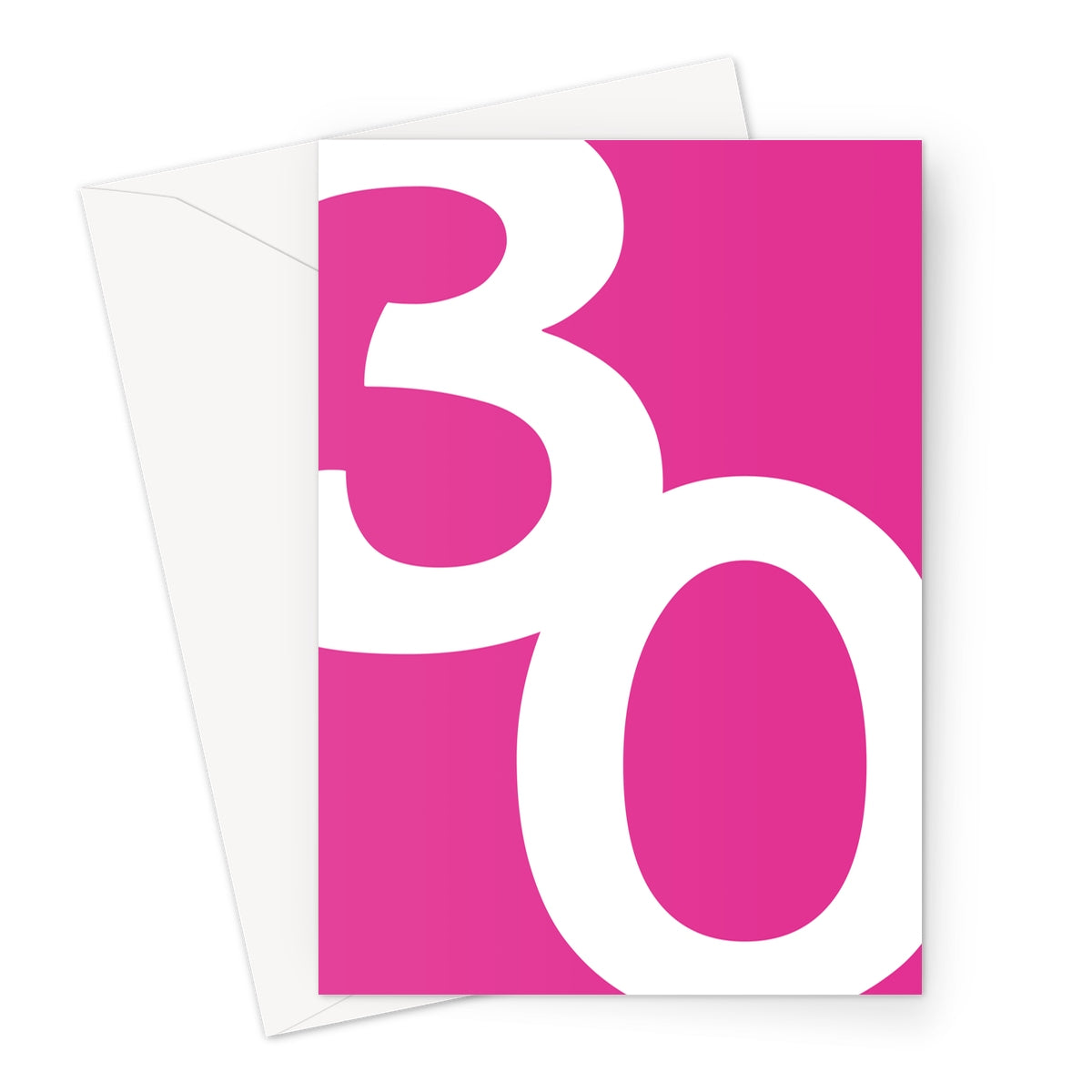 Big 30th Birthday Card Bright Pink