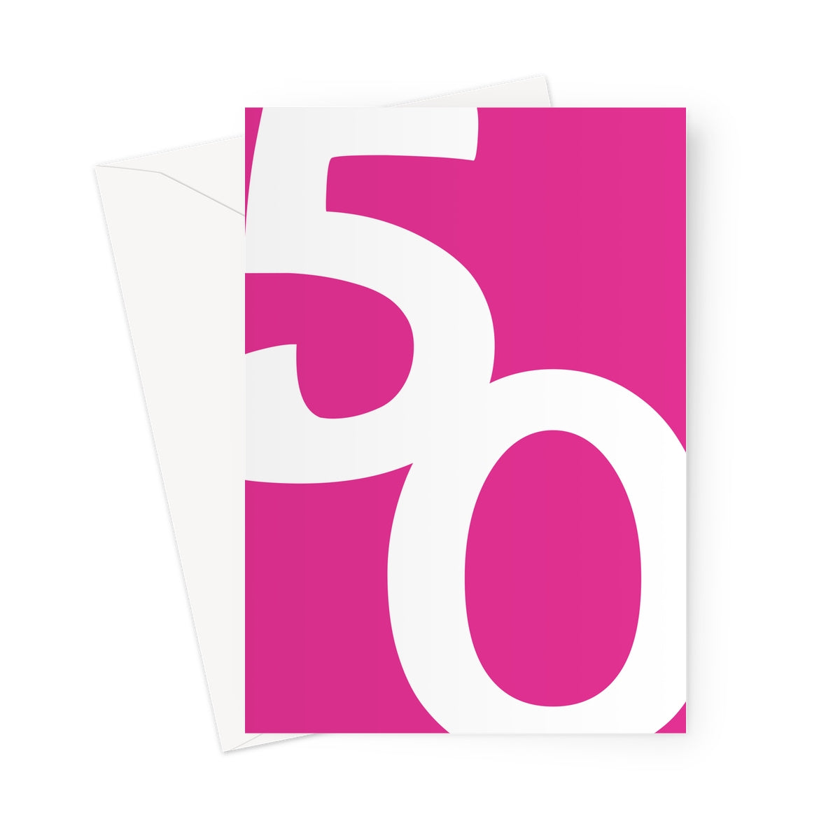 Big 50th Birthday Card Bright Pink