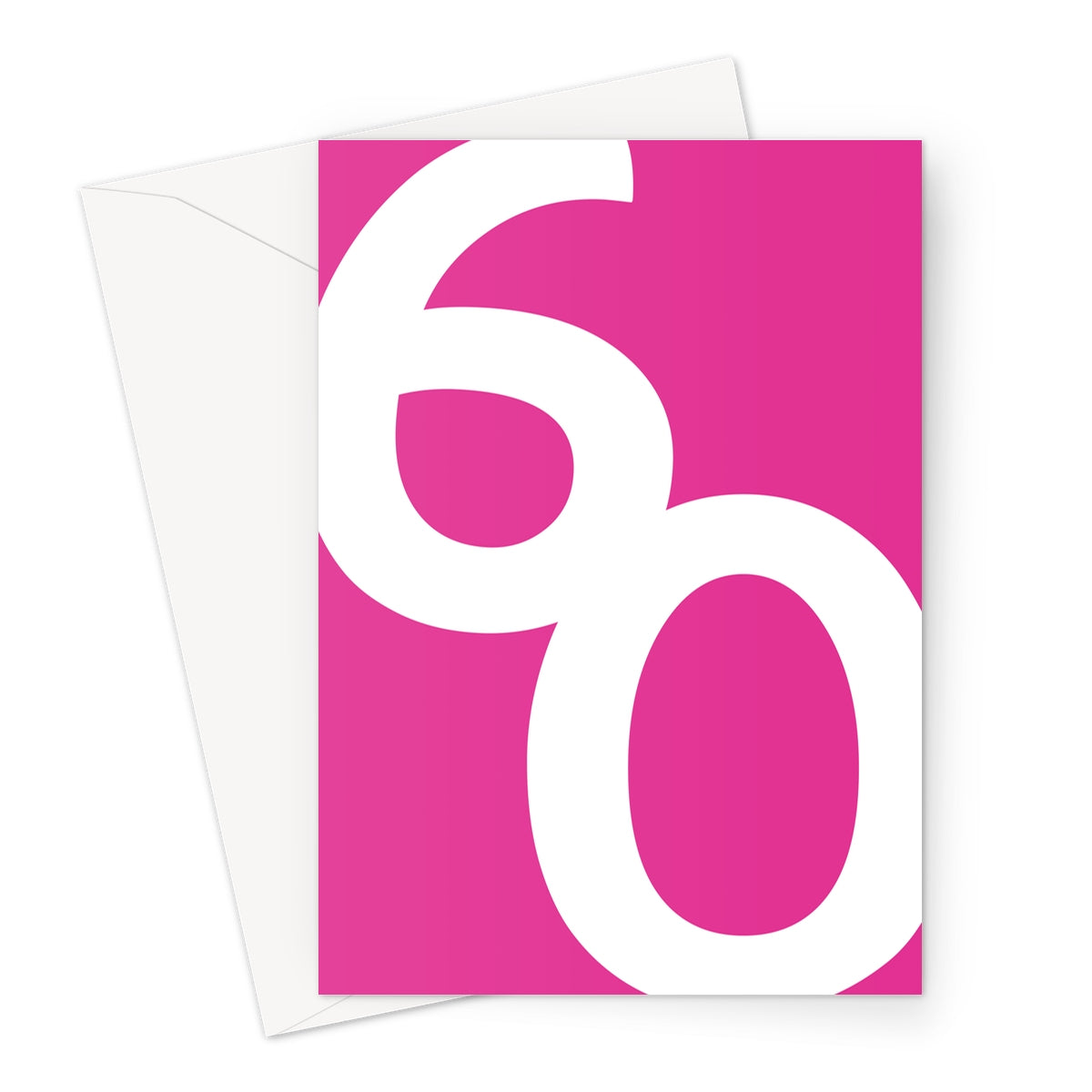 Big 60th Birthday Card Bright Pink