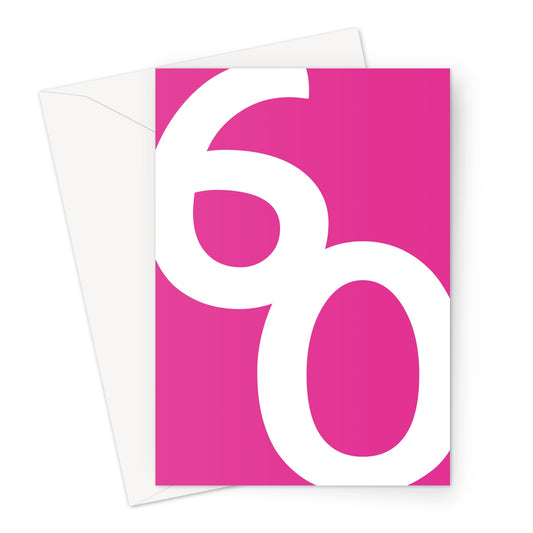 Big 60th Birthday Card Bright Pink