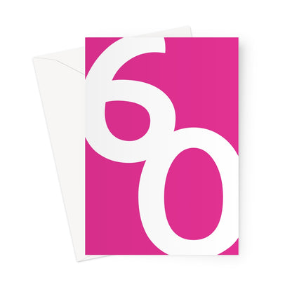 Big 60th Birthday Card Bright Pink