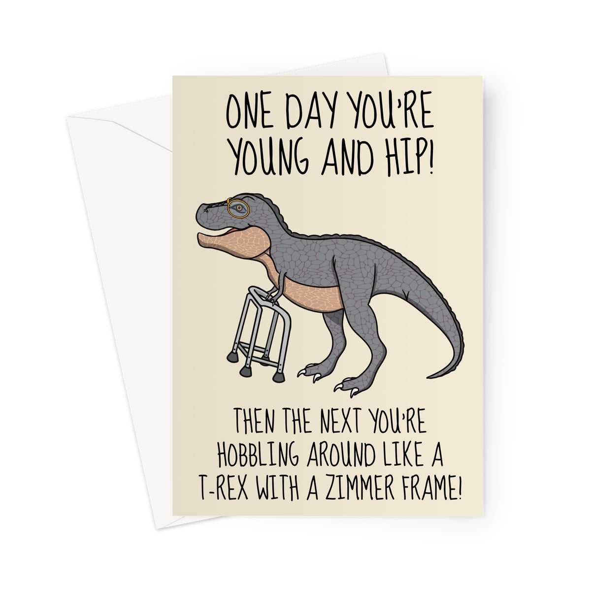 Birthday Card For An Old Person - Funny Dinosaur Joke