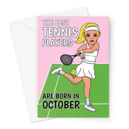 Birthday Card For Female Tennis Player Born In October