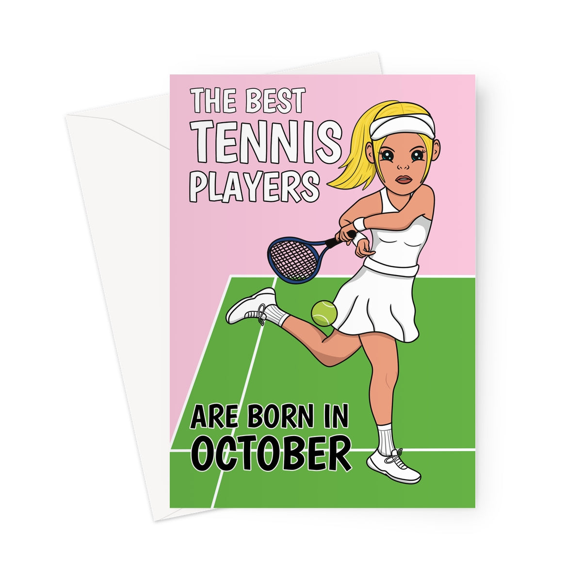 Birthday Card For Female Tennis Player Born In October