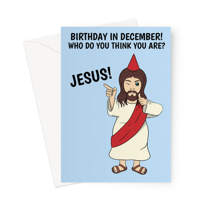 Funny Jesus December Birthday Card