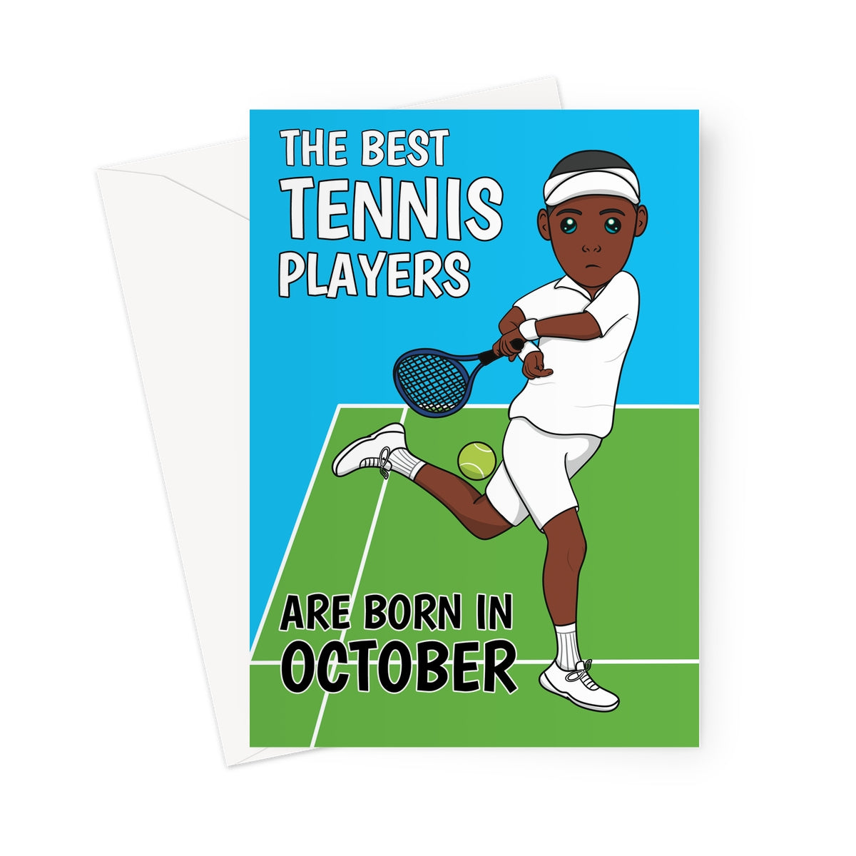 Born In October Men's Tennis Birthday Card