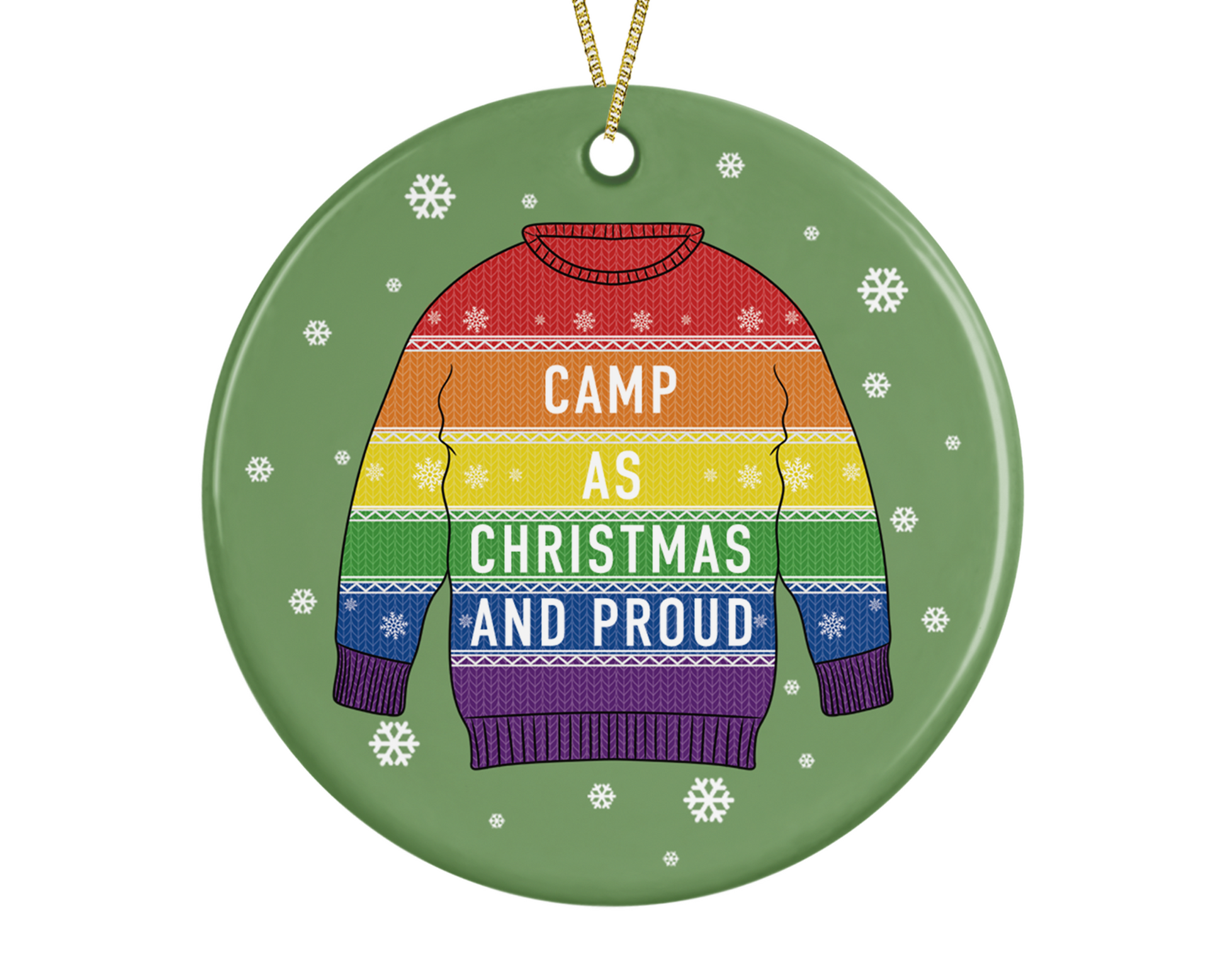 Camp As Christmas Ceramic Tree Bauble Decoration