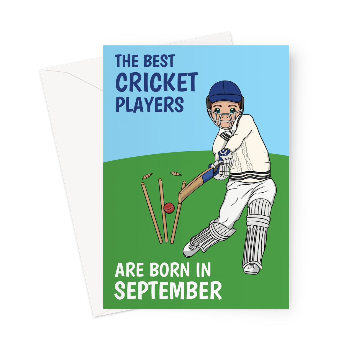 Cricket Player Birthday Card Born In September