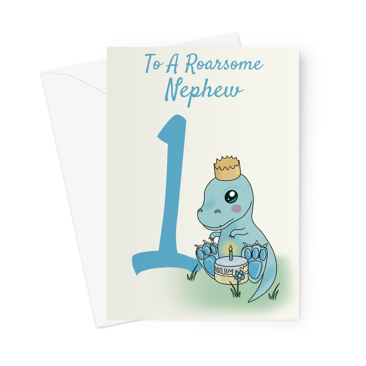 Cute 1st Birthday Card For A Nephew - Dinosaur