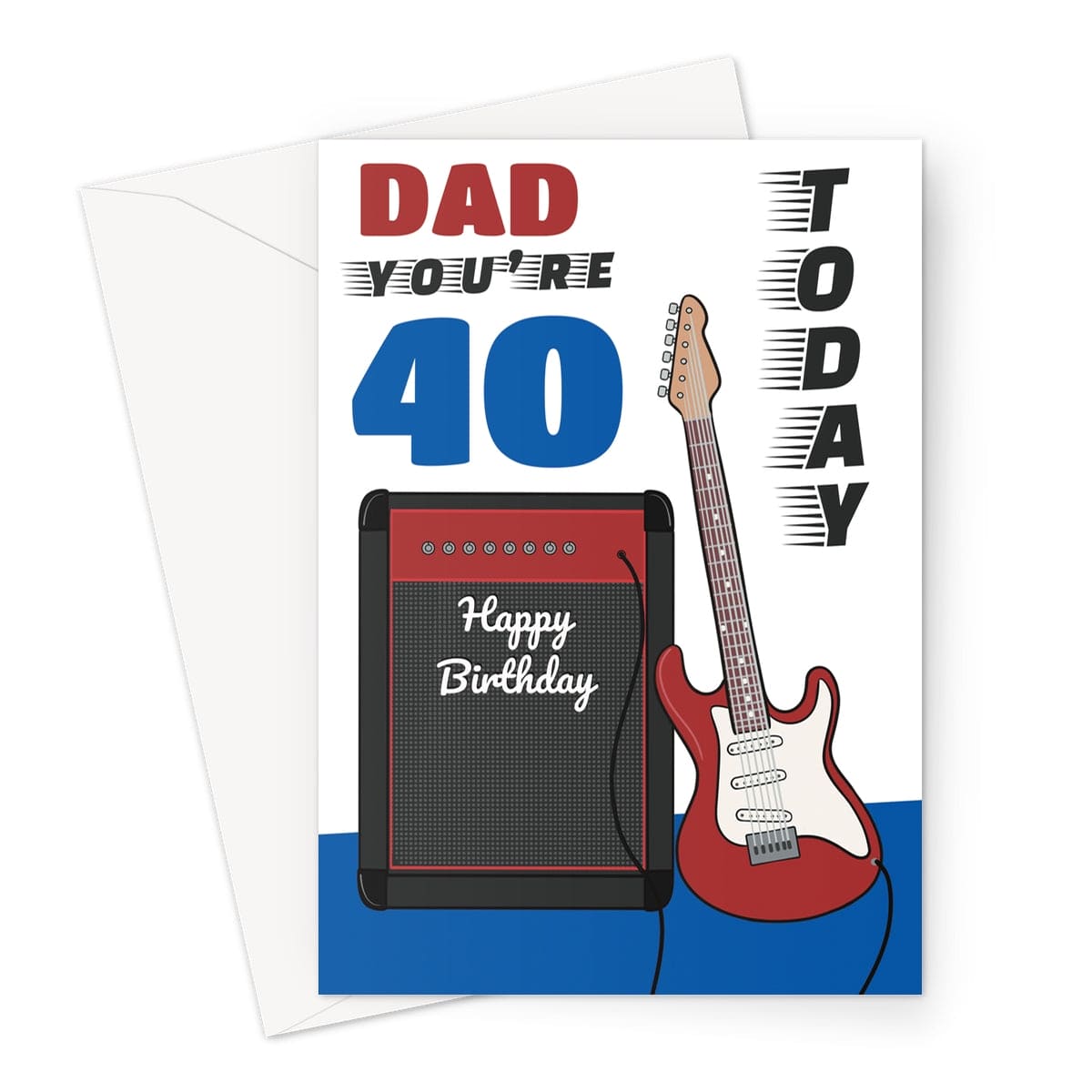 Dad 40th Birthday Card Rock Guitar