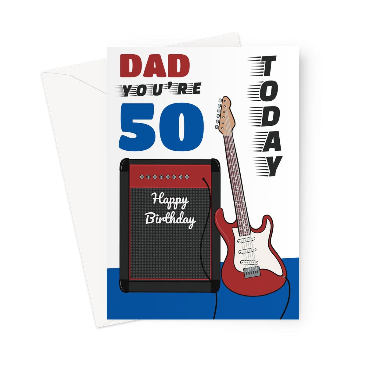 Dad 50th Birthday Card Rock Guitar