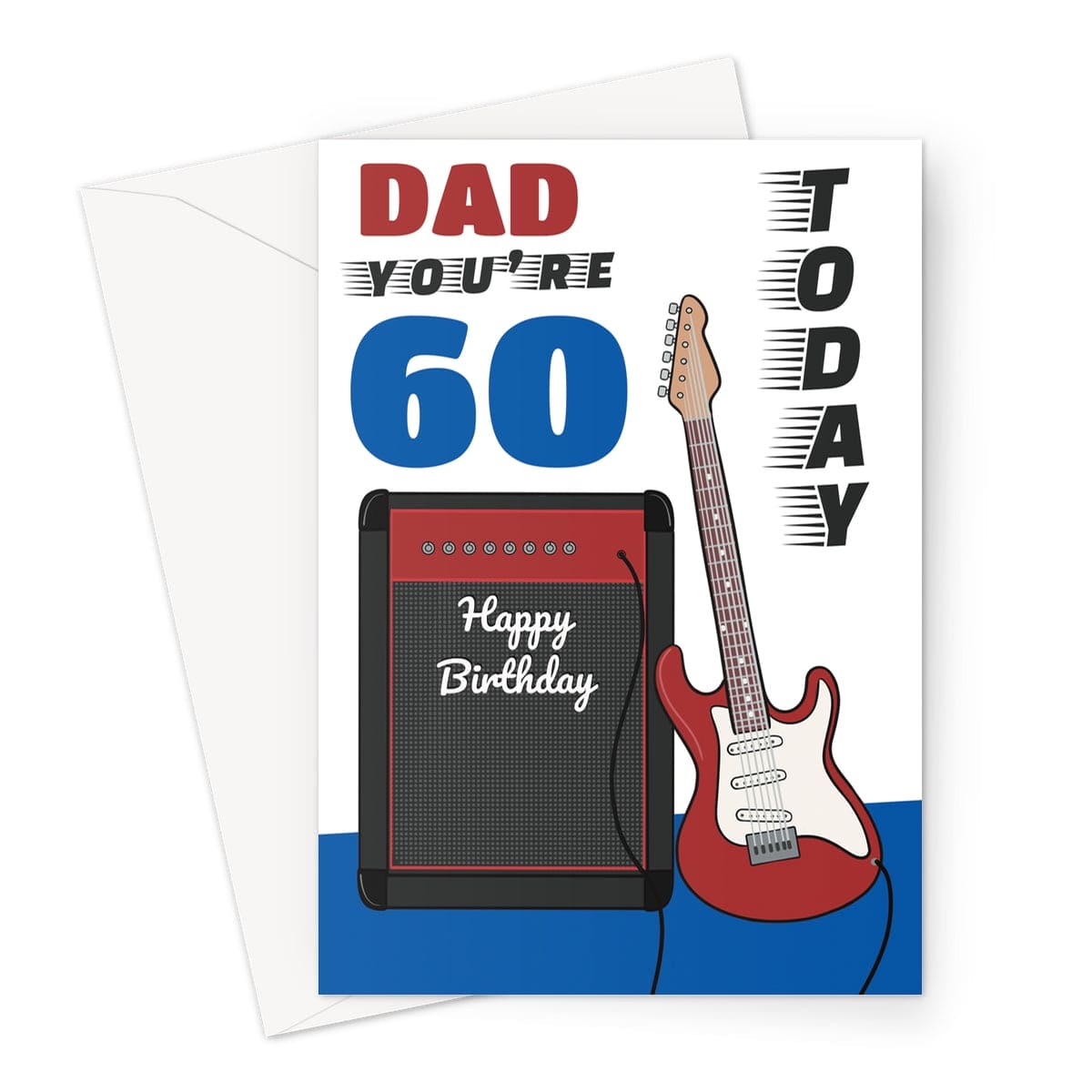 Dad 60th Birthday Card Rock Guitar