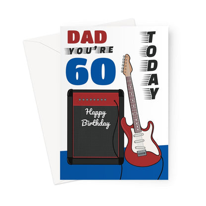 Dad 60th Birthday Card Rock Guitar