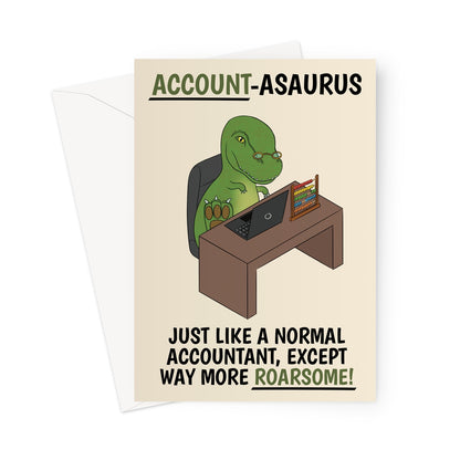 Funny Dinosaur Card For An Accountant