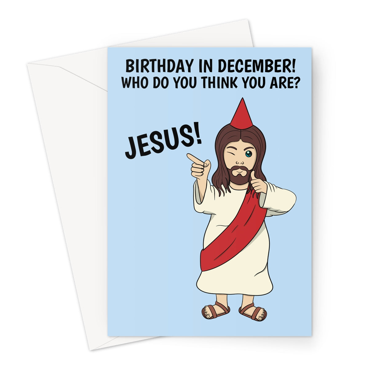 Funny Jesus December Birthday Card