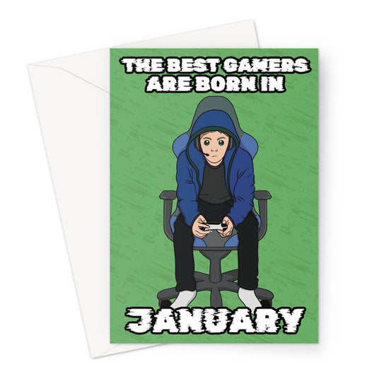 Gamer Birthday Card Born In January