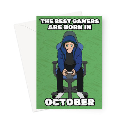 Gamer Birthday Card Born In October