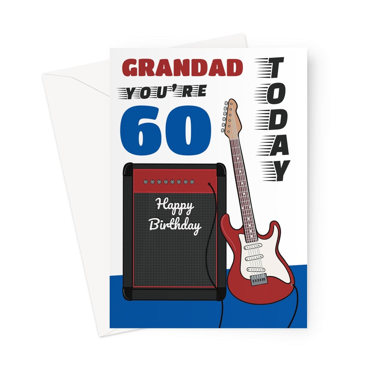 Grandad 60th Birthday Card Rock Guitar