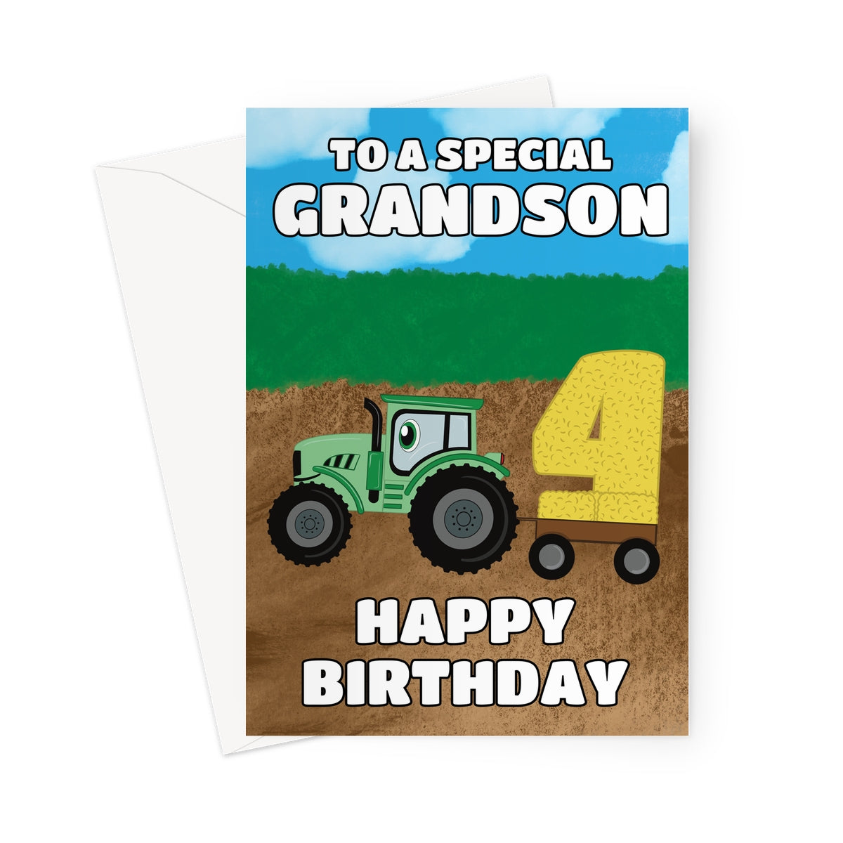 Happy 4th Birthday Card For Grandson