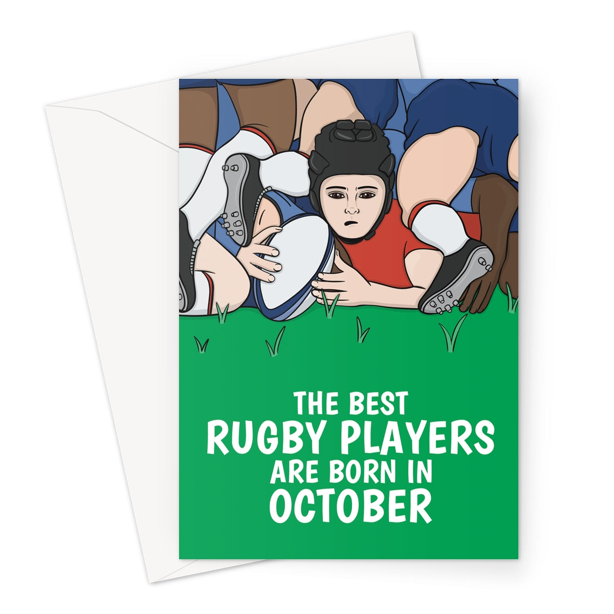 October Birthday Rugby Card