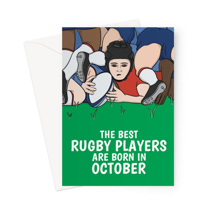 October Birthday Rugby Card