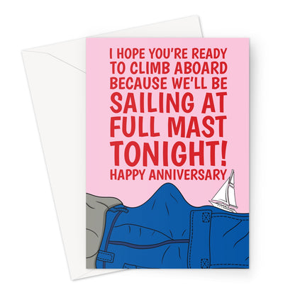 Rude Sailing Anniversary Card For Her