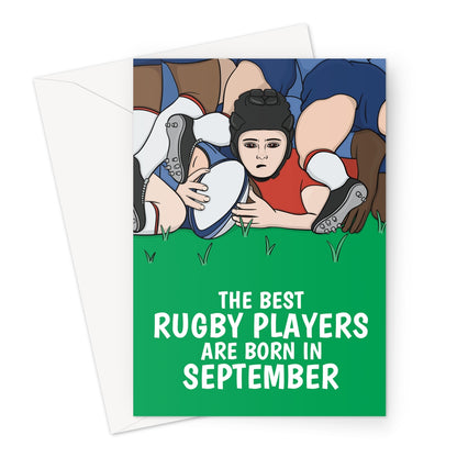 Rugby Player Birthday Card - Born In September