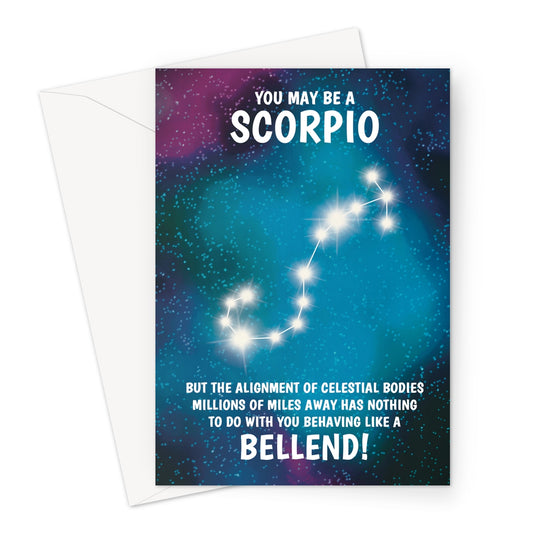 Scorpio Rude Star Sign Birthday Card