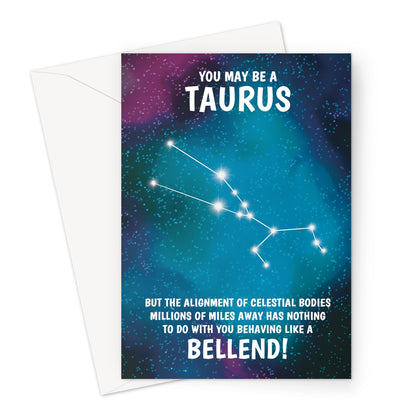 Taurus Rude Star Sign Birthday Card