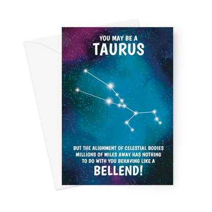 Taurus Rude Star Sign Birthday Card