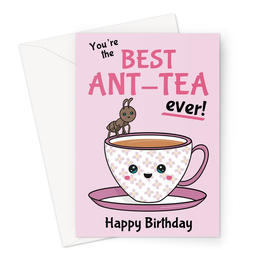 Best Auntie Birthday Card - Ant-Tea Pun