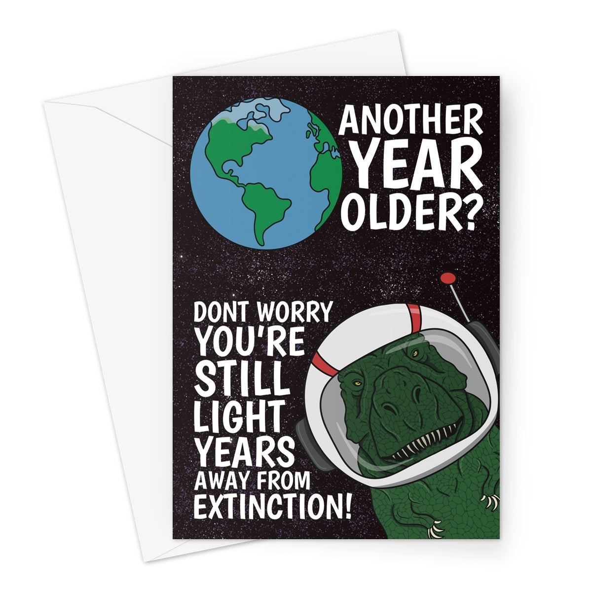 Joke Dinosaur Birthday Card For Old Person