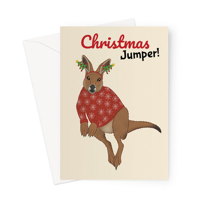 Funny Festive Christmas Jumper - Kangaroo Pun