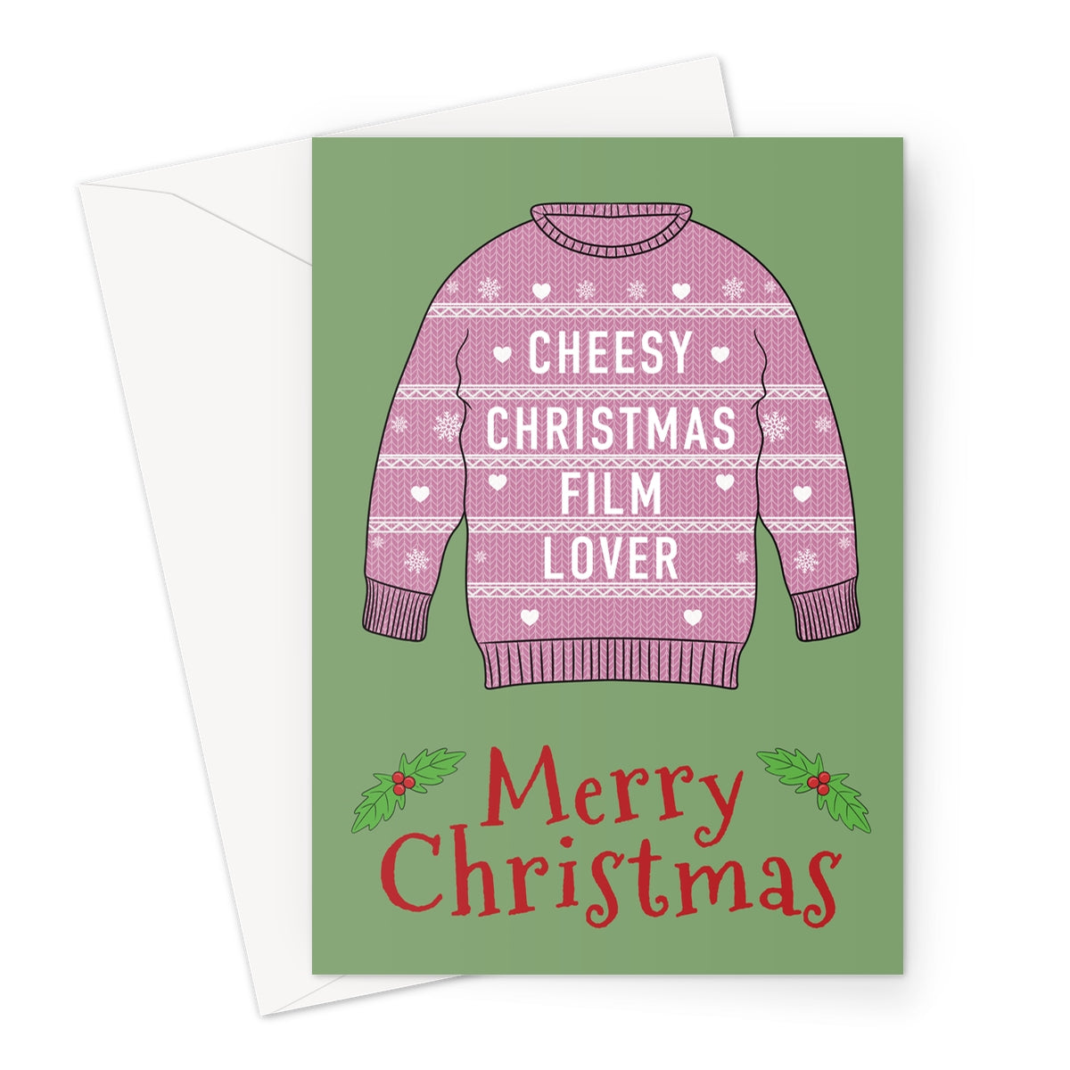 Cheesy Film Lover Christmas Jumper Card