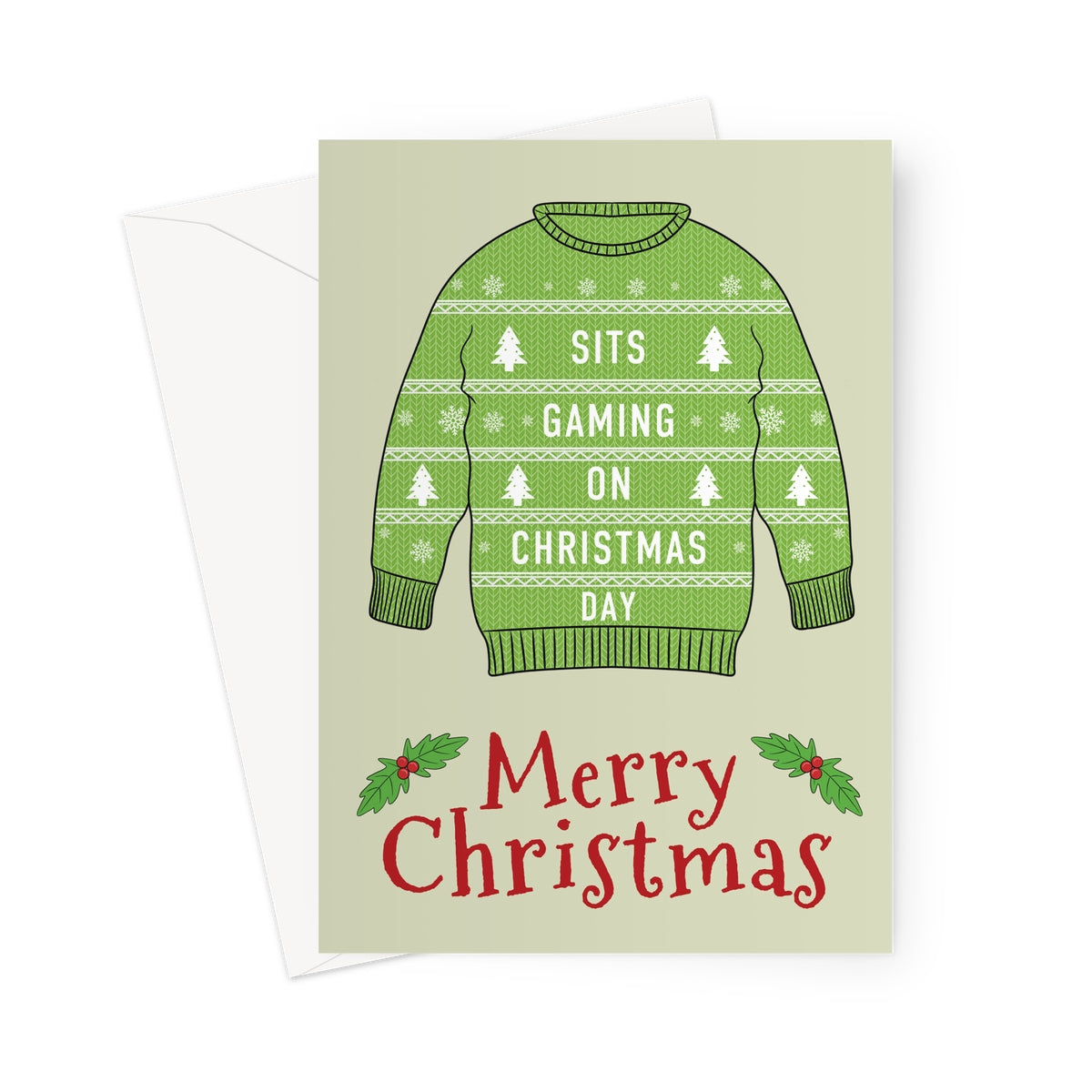 Funny Gaming Christmas Jumper Greeting Card